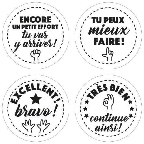 Collection Maîtresse, tampon appréciations textes