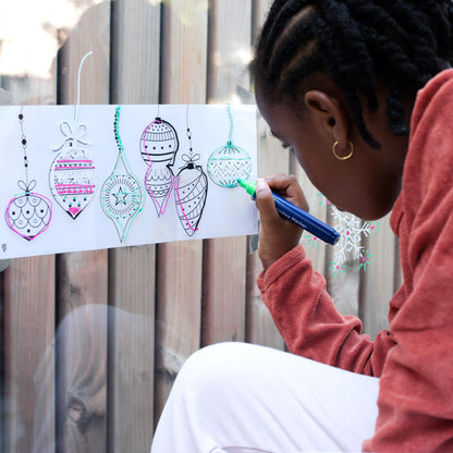 Quatre feutres pour vitres thème Noël