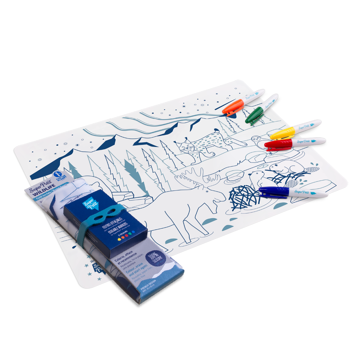 set à colorier La foret boréale