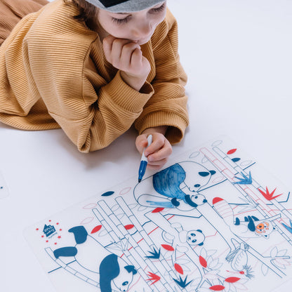 set à colorier - Les pandas d'Asie