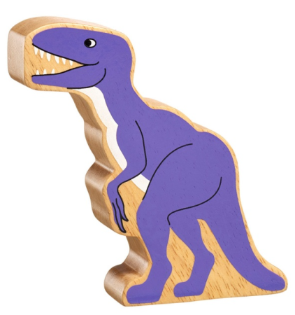 Velociraptor bois naturel peint